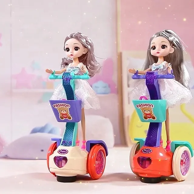 Hot Selling Fashion Beautiful Doll Toy Electric Princess Toy Car With Music And lights Princess Balance Car For Girl