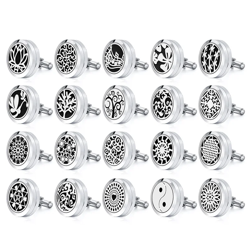 
1Pair 20mm Stainless Steel Aromatherapy Diffuser Locket Wholesale Cufflinks, Accept customization CG105-156 