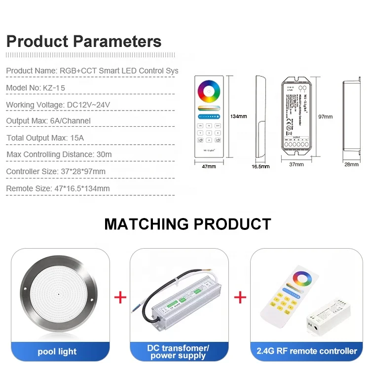 High Quality ABS Underwater Ultra-thin Led Swimming Pool Lights Dc 12V Pool Light Rgb External Controller