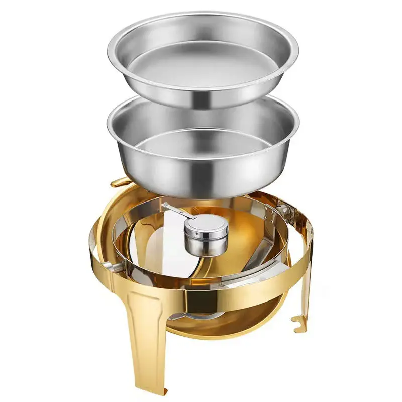 Wholesale Gold Buffet Stove Food Warmers Set Stainless Roll Top Chaffing Dishes Catering Buffet Chafing Dish Set