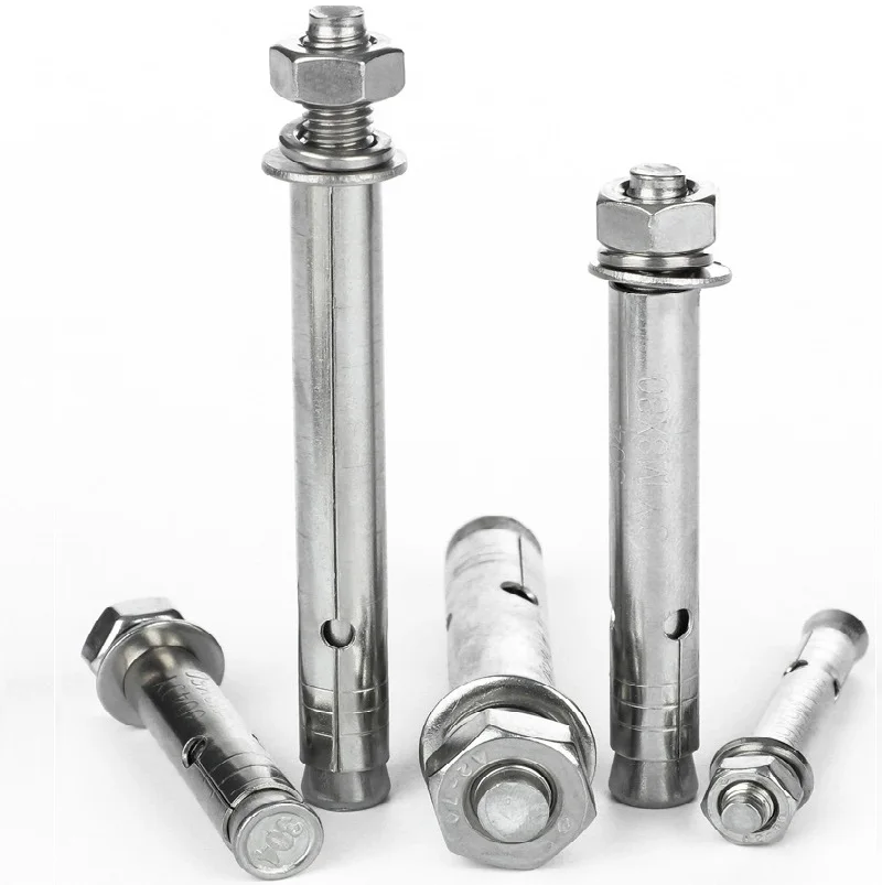 Carbon Steel M6 M8 M10 Elevator Expansion Anchor Bolt 304 316 Stainless Steel Hex Nuts Sleeve Anchor Screws for Masonry Brick