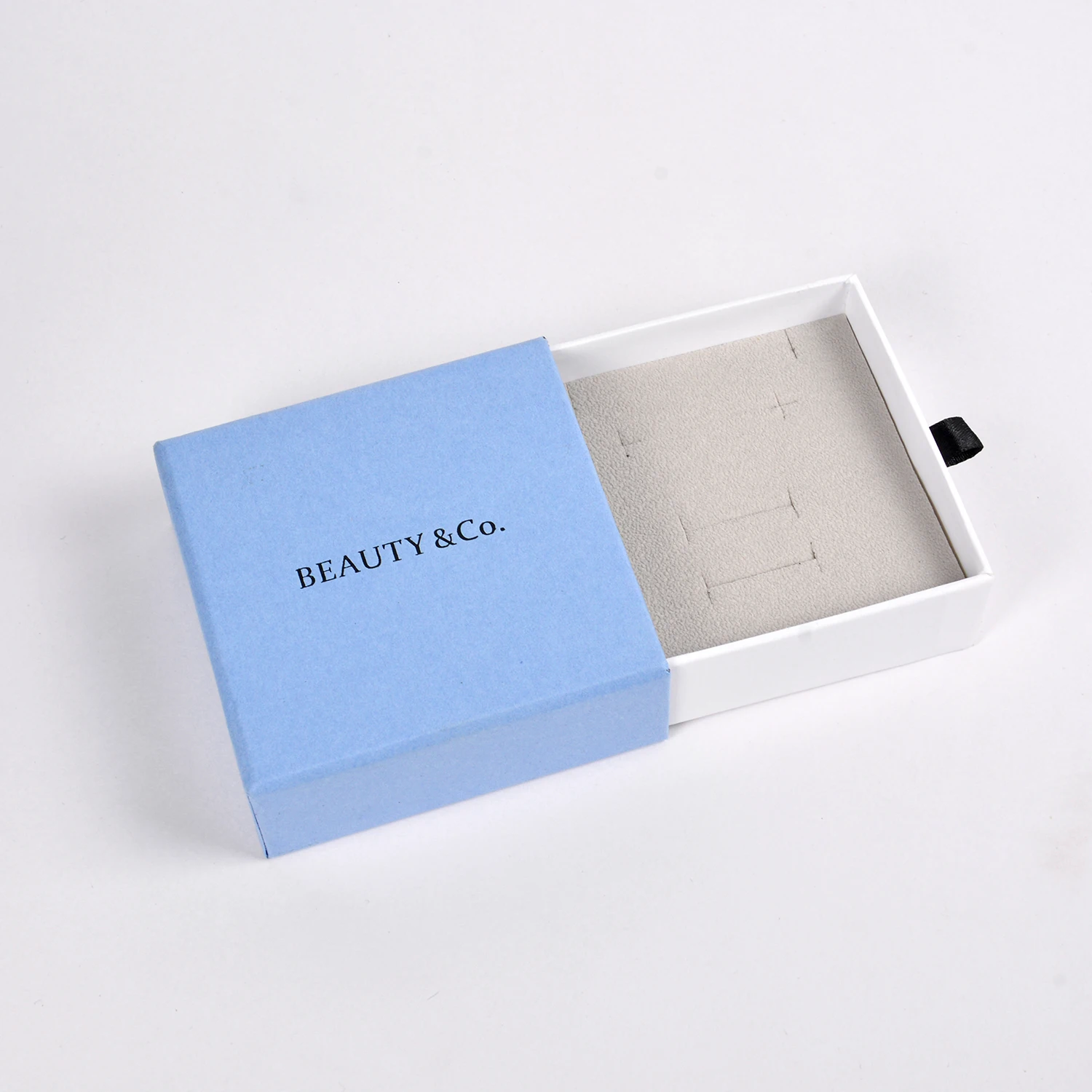 Custom Logo Eco-Friendly Jewelry Packaging Box Low MOQ Velvet Insert Paper Slide Drawer for Storage