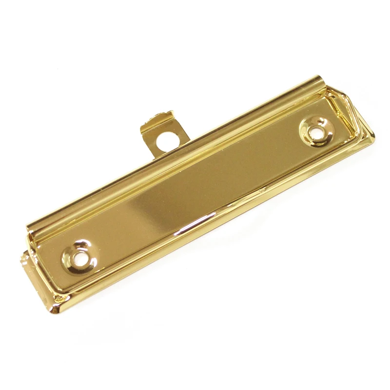 Gloden plating 120mm metal clipboard clips   with metal hooks nickel plated Board clip