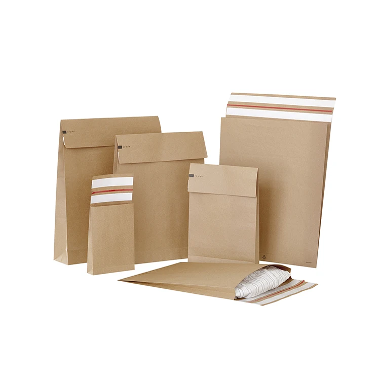 eco friendly Recyclable custom logo self adhesive clothing document packaging cardboard kraft envelope mailer paper mailing bag