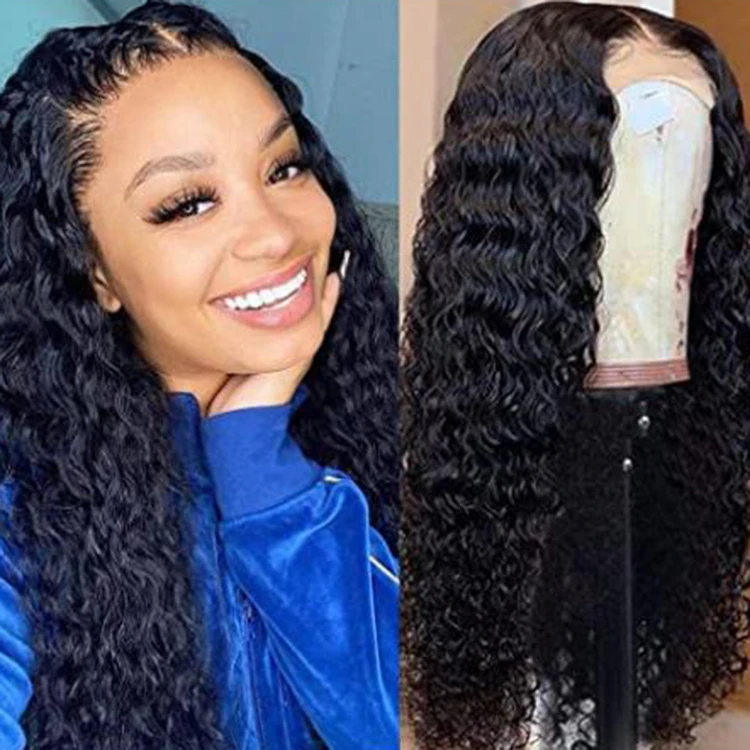 
Парики из человеческих волос на сетке спереди, Плотность 130 150 180, глубокие вьющиеся волосы 5X5, парики из человеческих волос на сетке для черных женщин с детскими волосами 