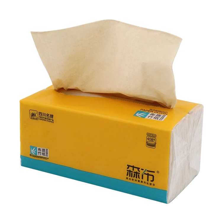 Virgin bamboo pulp tablet tissue sample free custom 2ply 3ply wholesale unbleached bamboo facial tissue