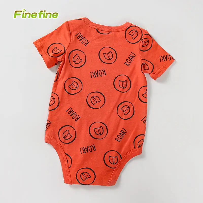 Wholesale Newborn Infant Group Cotton Knitted Short Sleeve Allover Printed Summer Baby romper For Little Boy