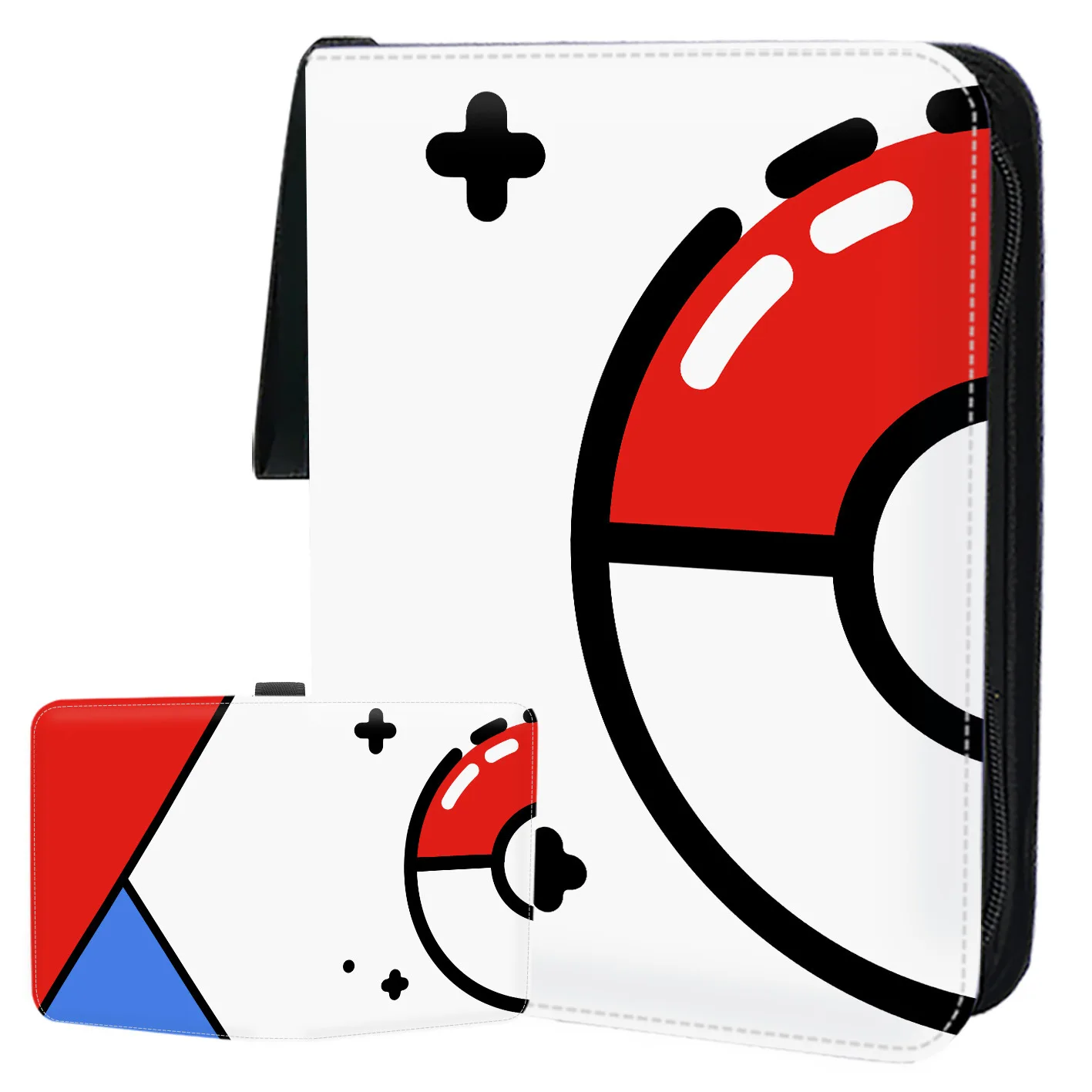 Custom Design Pattern Leather Album Collector for Premium 9 pocket Card Binder Zipper Folder Binder with Pocket