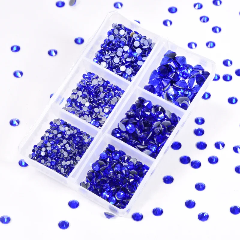 
Factory Wholesale 6 Boxed Flatback Crystal Hot Fix Rhinestone Iron On Transfer Decorative Glass Stones 