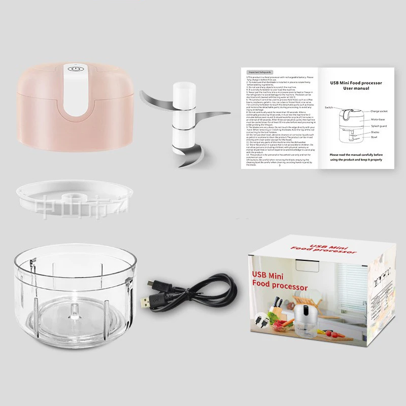 Useful Kitchen Gadgets Portable Electric Meat Chopper Garlic Grinder 250ml Large Capacity