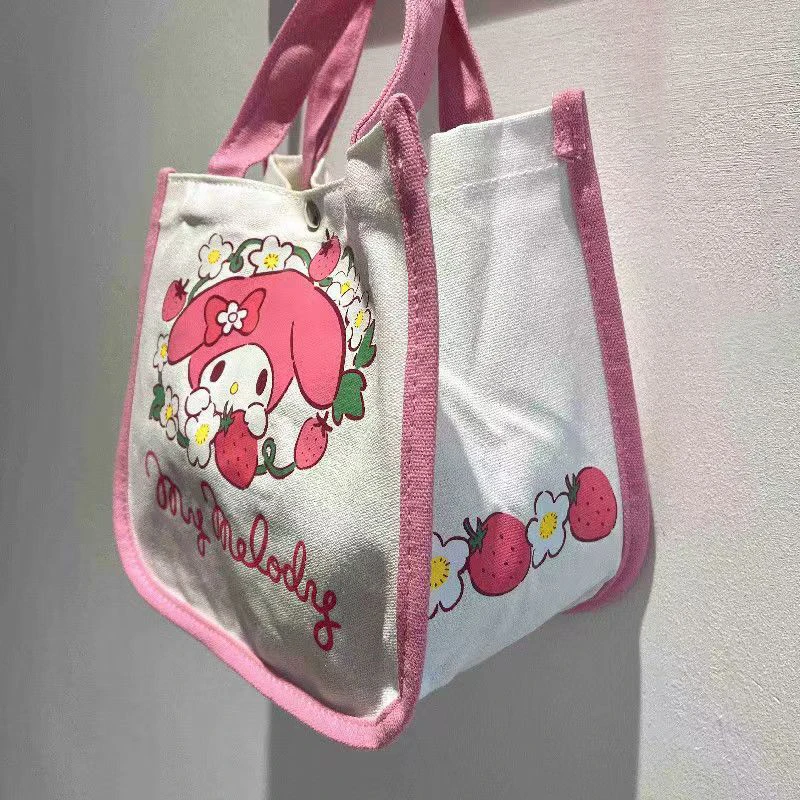Sanrioed 3D Printed Melody Cinnamoroll Cartoon Lunch Bag Primary Secondary School Students Insulation Lunch Box Handbag