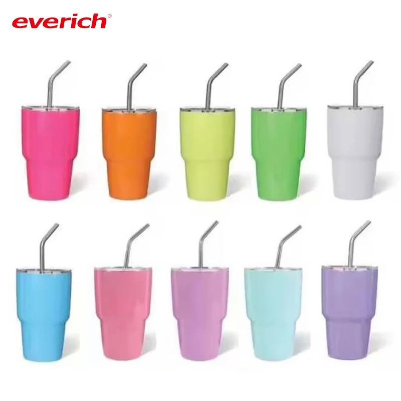 2oz 3oz Mini tumbler sublimation shot glass with lid metal tumbler with straw lid USA hot sale miniature tumbler stock