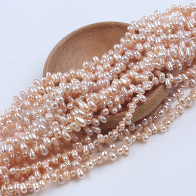 Wholesale 4-5mm threaded head hole rice pearl string DIY material