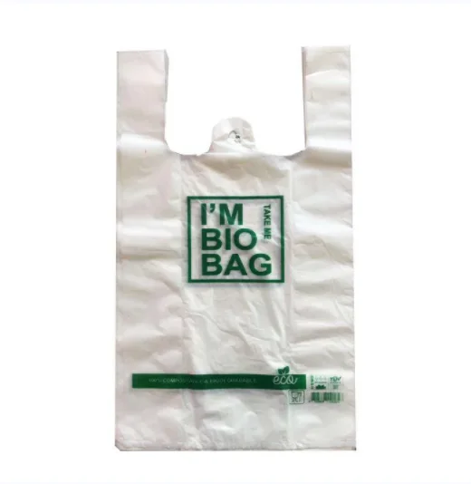 PBAT Polymer Manufacturers Plain & Printed Biodegradable Bags Cornstarch With handle Biodegradable Carry Bags,