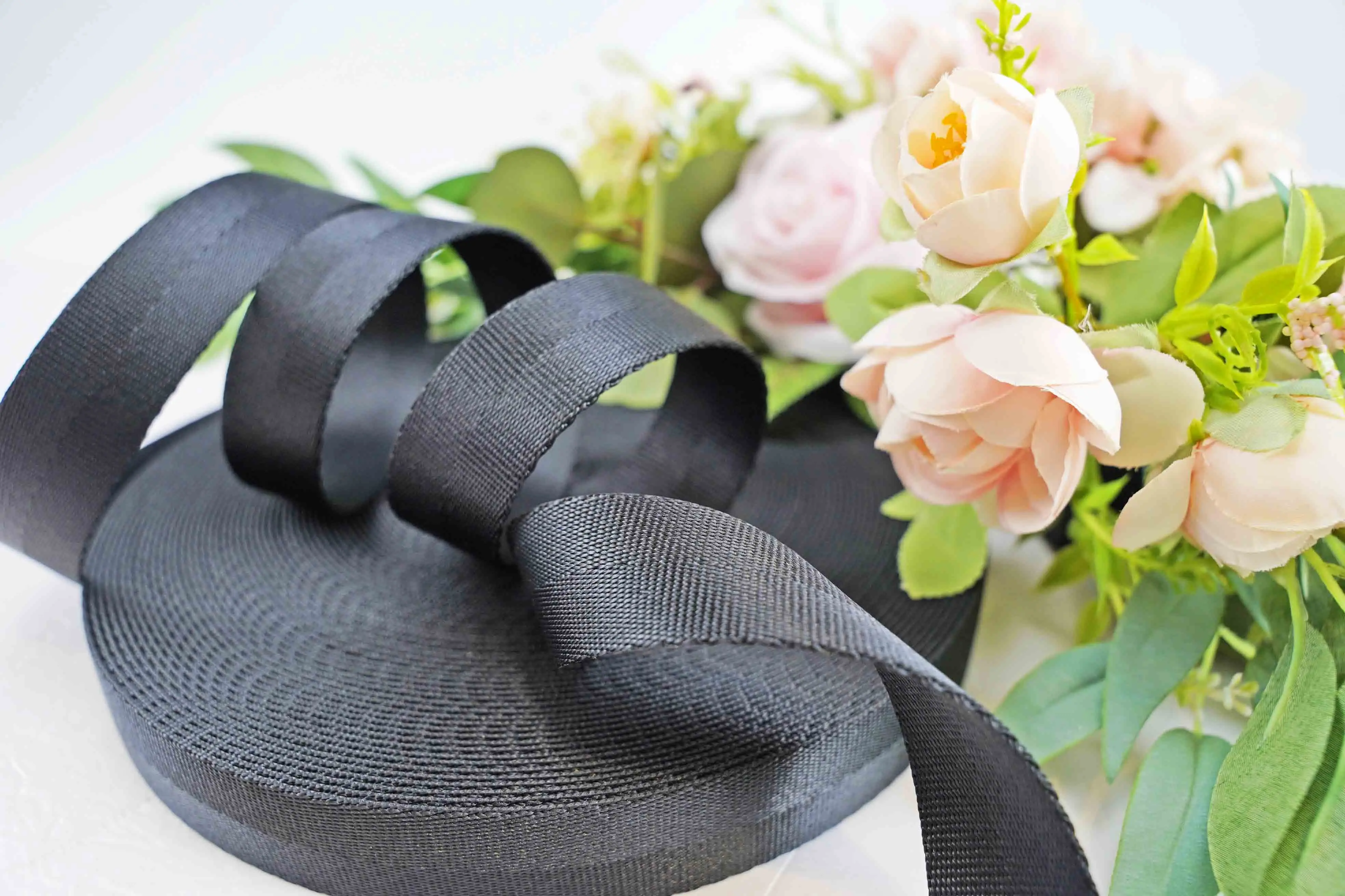 Customized and High strength eco-friendly 2 stripes  Polyester Webbing for Child Seat Belt