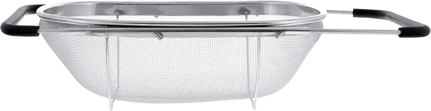 Not easy to rust Premium Quality Filter  with Fine Mesh 6 Quart  Rubber Grip Handles Over Sink Stainless Steel Oval Colanders