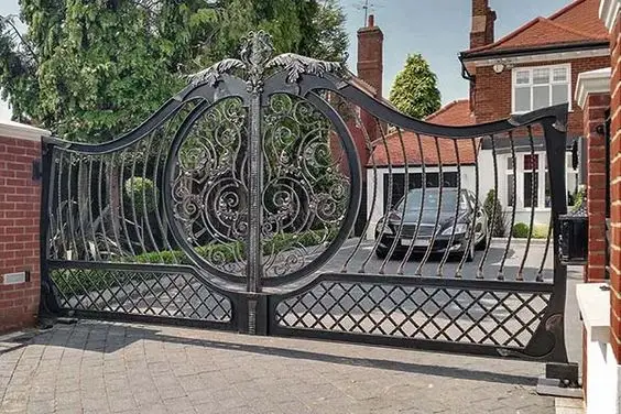 Design of American luxury decorative safety door wrought iron gate arch design