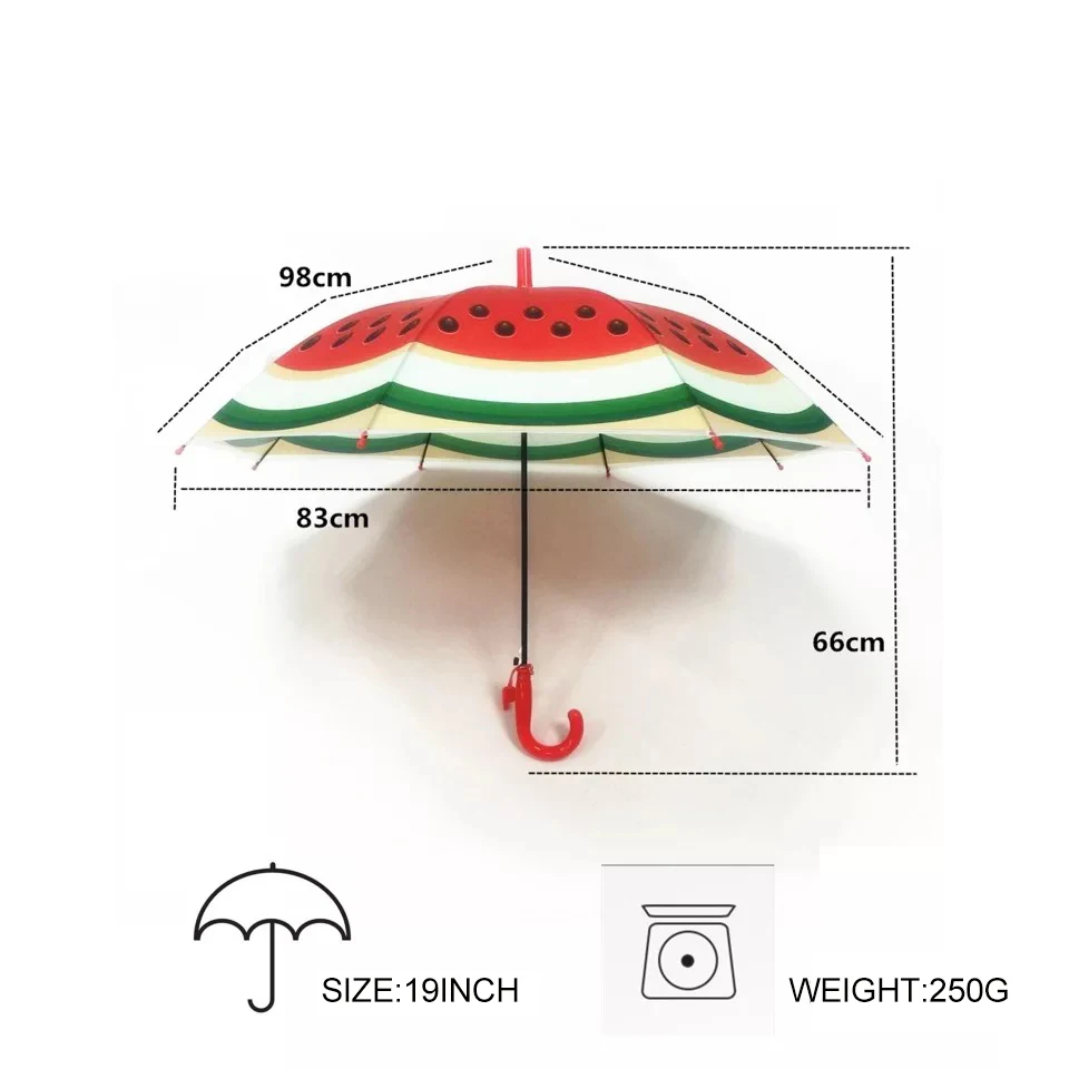 Kids poe small custom colour colourful durable fruit transparent clear umbrella