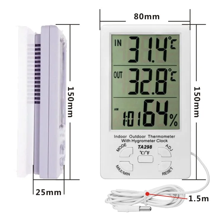 In/Out High Accuracy Mini Portable Built-In Thermo Hygrometer