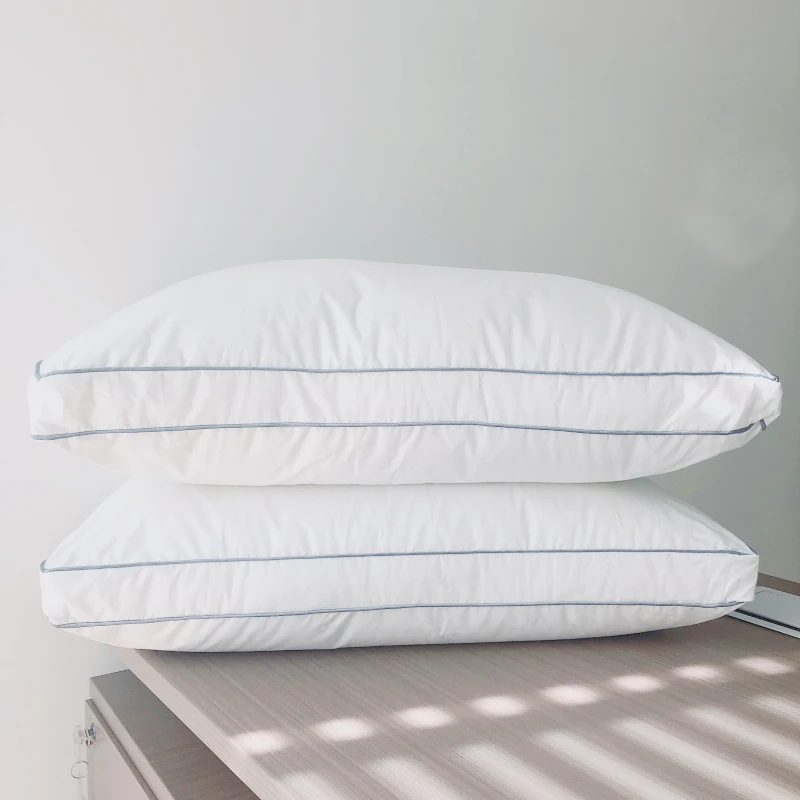 5 Star Hotel Cute Couple Sleeping Bed Cotton White Standard Polyester Fiber Throw Down Alternative Microfiber Filling Pillow