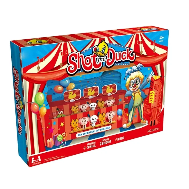 Child Arcade Duck Shoot Toys Music Playground Shooting Duck Game Dart Gun Toy