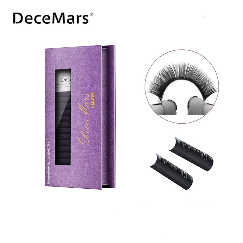 DeceMars C-D Curvature Grafting Eyelashes Thick Black False Eyelashes Self Fanning Volume Lash Extensions