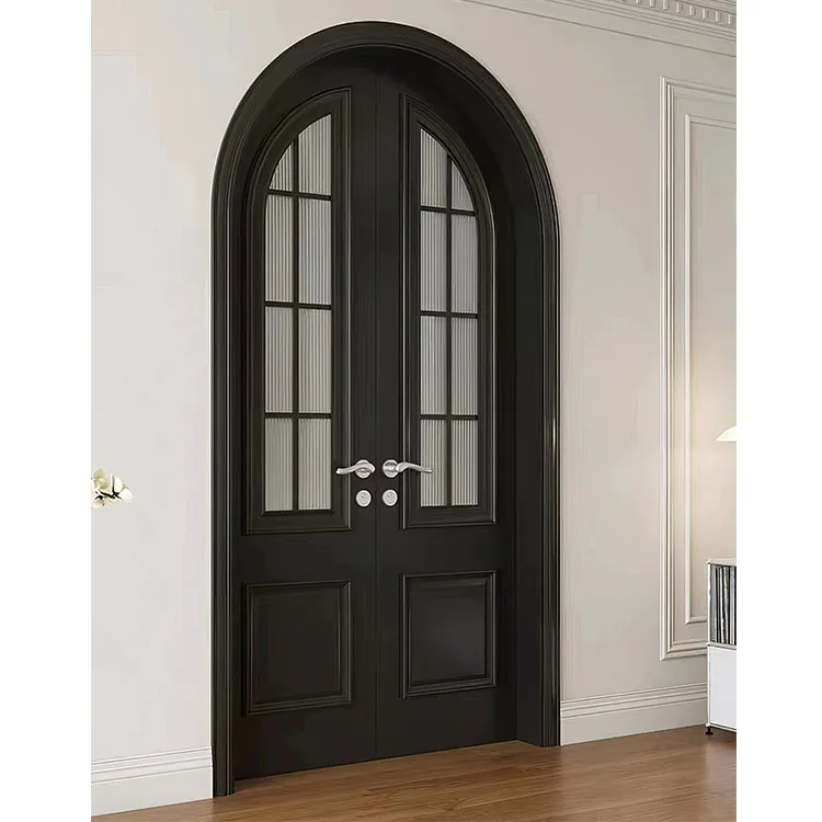 JBDhome Home Decor Custom High Grade Exterior Door Sidelights Beautiful Windows Hardwood Modern Villa Exterior Wooden Doors
