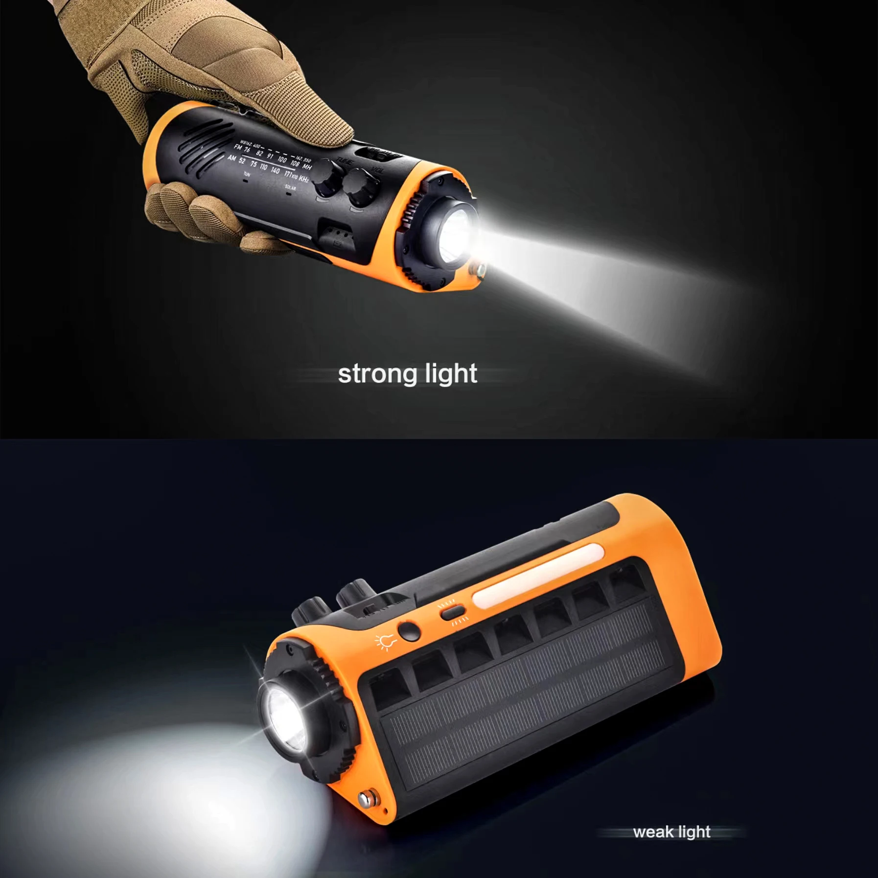 Solar-powered White/Black Wireless Charger BT Speaker LED Camping Lantern with Rechargeable ABS Body ROHS Certified