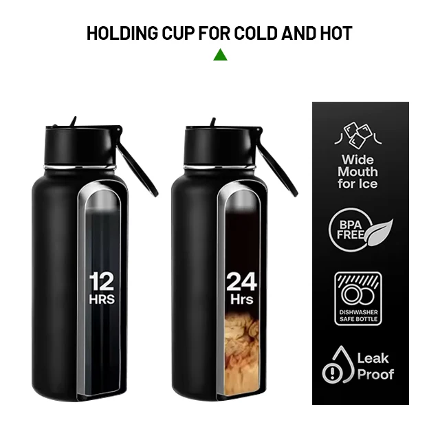 Fonwhy Custom Logo Insulated 32oz Flip Straw Magsafe Magnet Sports Water Bottle Tumbler Cups Mug With Magnetic Cell Phone Holder