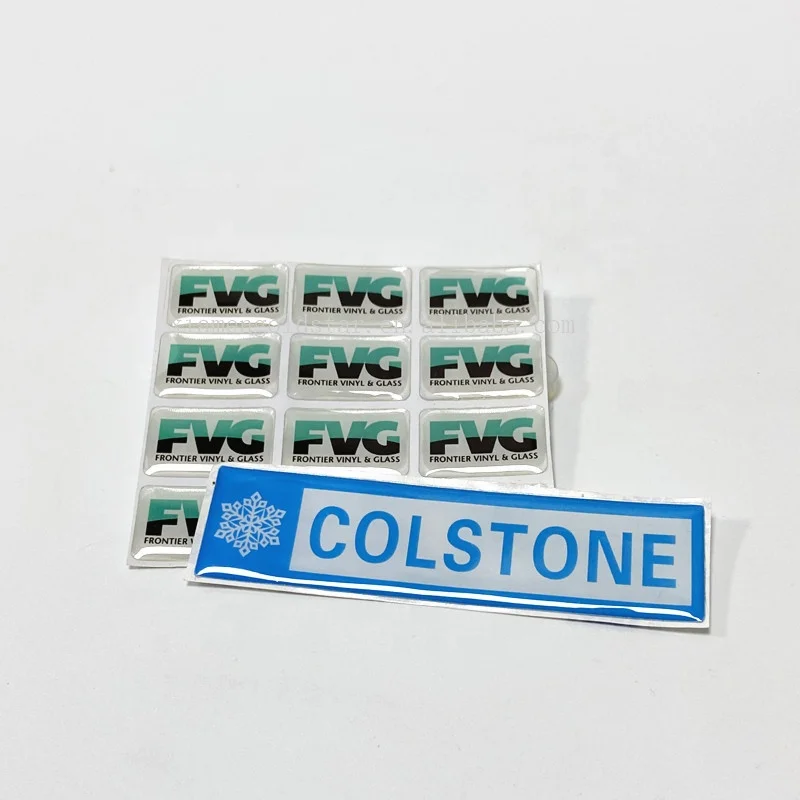 High quality dome stickers epoxy resin machine 3d clear brushed silver epoxy resin sticker