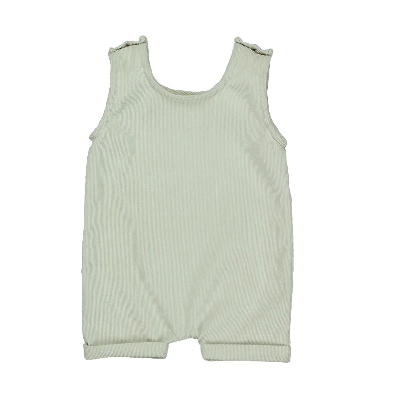 
plain baby rompers sleeveless shoulder snap corduroy cute designs baby clothes romper 