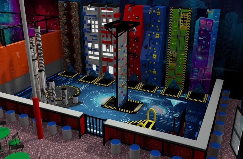 Hot Selling Space Theme Colorful Climbing Wall Indoor Playground Equipment