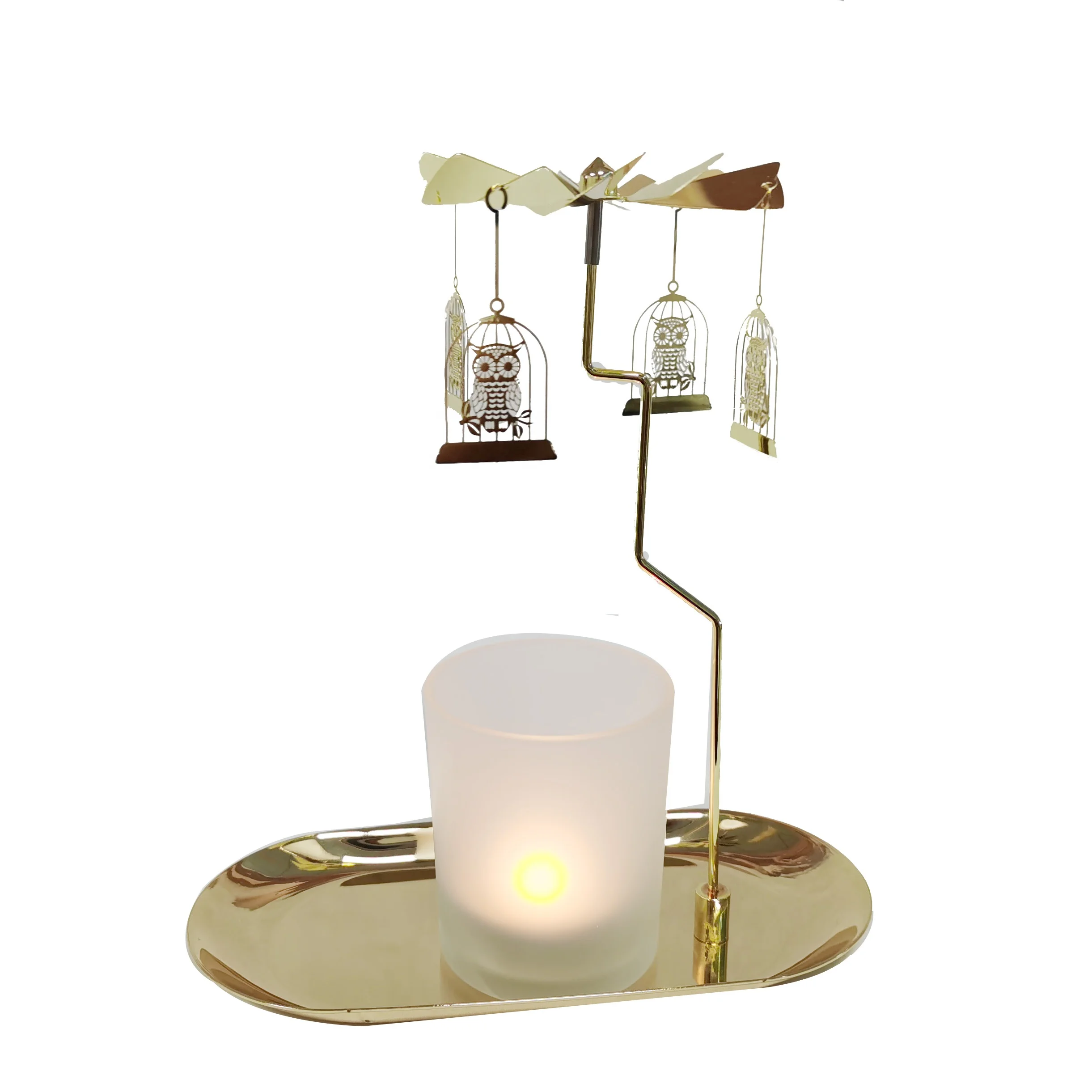 Заказной домашний стол украшения металлический поднос tealight вращающейся прядильной