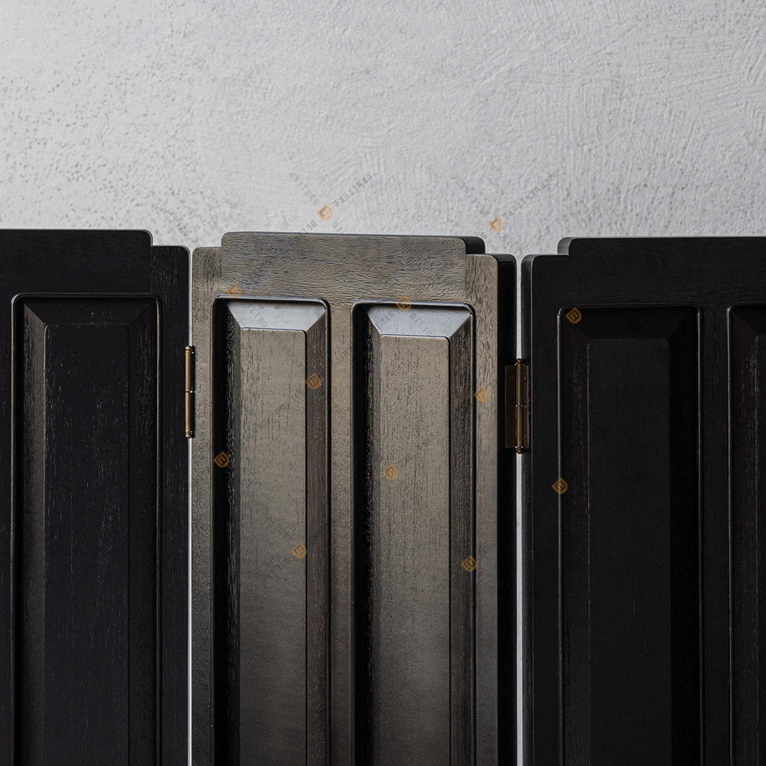 Retro solid wood screen Chinese wabi-Sabi tea room folding screen partition cafe study