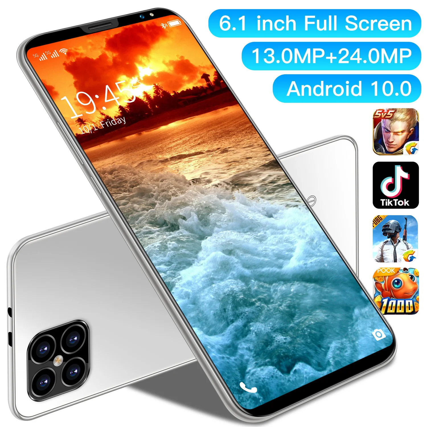Smart Phone I12 Pro Big Screen 6.1inch 6gb 128gb Large Memory Mobile Phones Dual Sim Gaming Cellphones