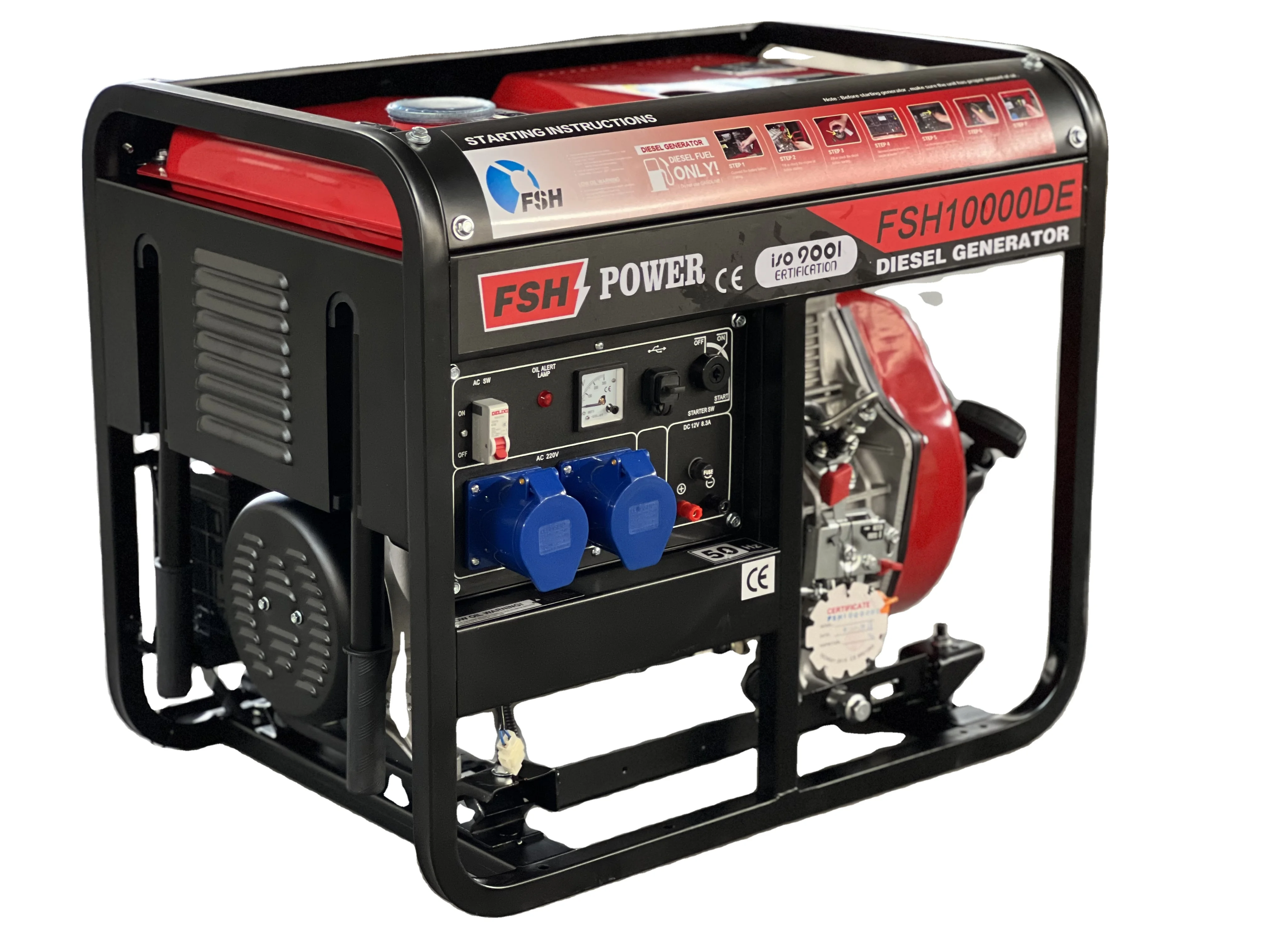 high quality AC Single Phase 2kw 3kw 5kw 1.6kva 2.4kva 4kva Open style gasoline generators with Mindong motor engine