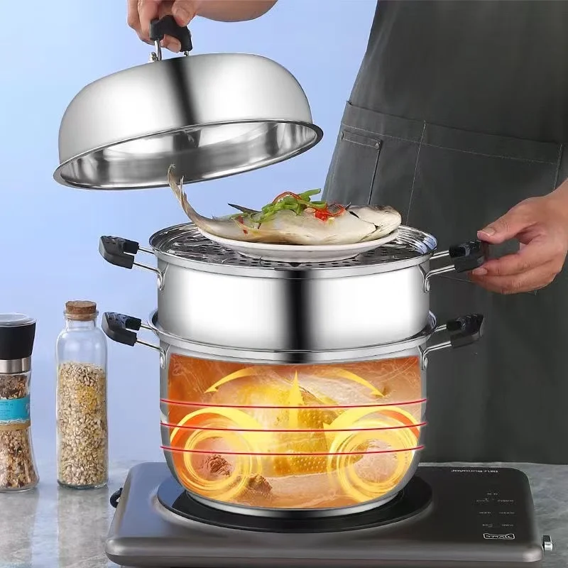 Made in China Stainless Steel Commercial Food Gas Steamer Set Vegetable Steamer Dumpling Steamer