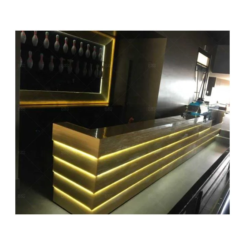 Translucent Stone Night Club Counter Factory Newest Beautiful Luxurious Custom Size Gold Onyx Marble Night Club Counter Design