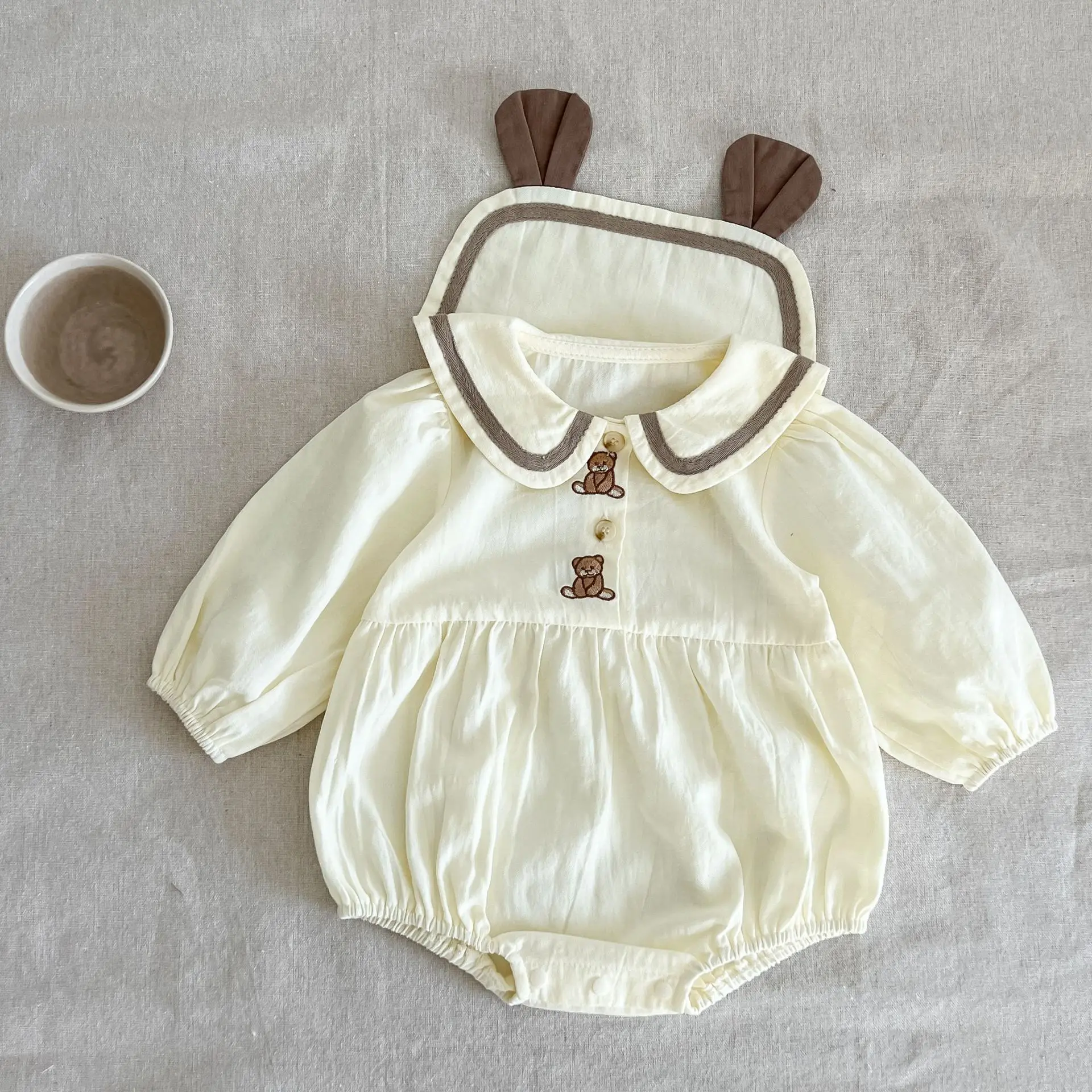 Spring Autumn Cotton Newborn Baby Clothes Bear Baby Romper Long Sleeve Pajamas Jumpsuit Baby Bodysuit