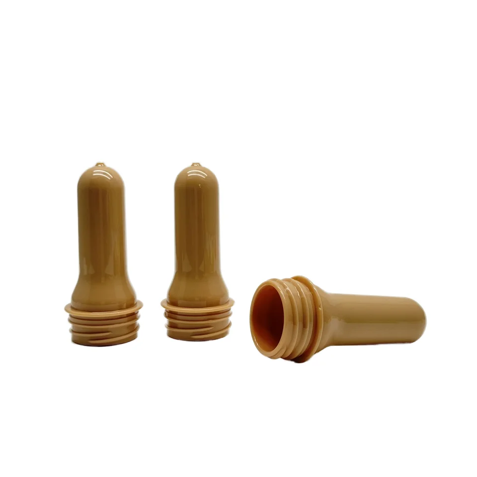 Hot filling khaki Color Plastic Screw 28g 38MM neck size PET Preform for juice coffer milk water plastic bottles