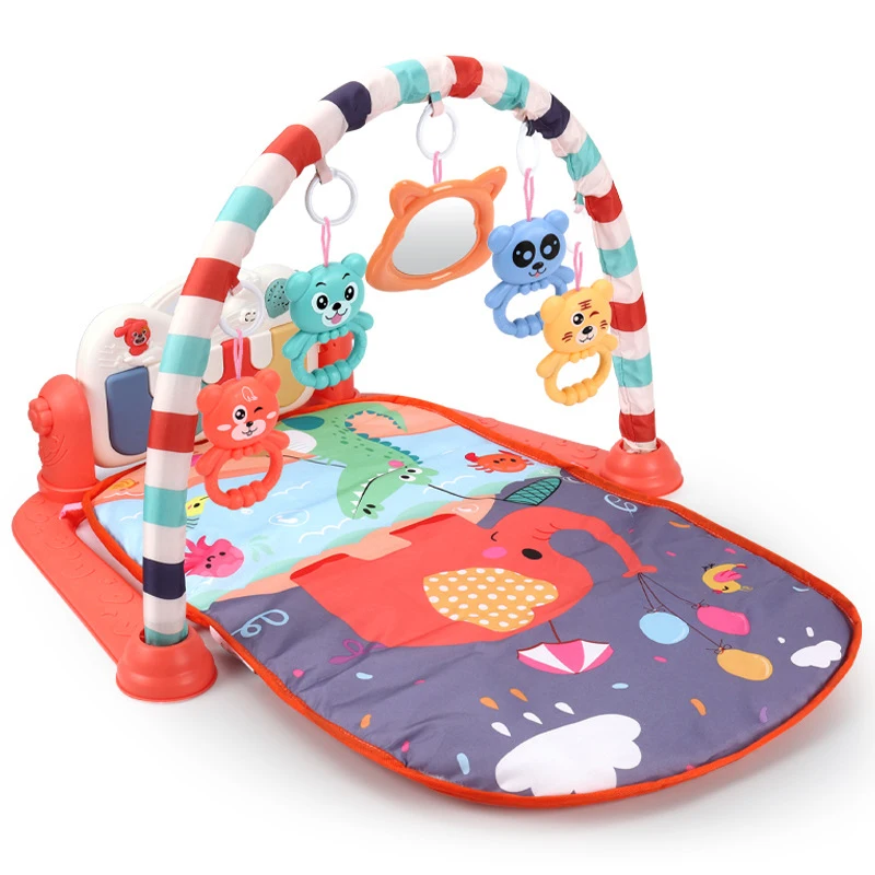 Multi-function Baby Play Mat Round Soft Carpet Musical Pedal Keyboard Crawl Activity Fitness Gym Baby Piano Mat with Teethers