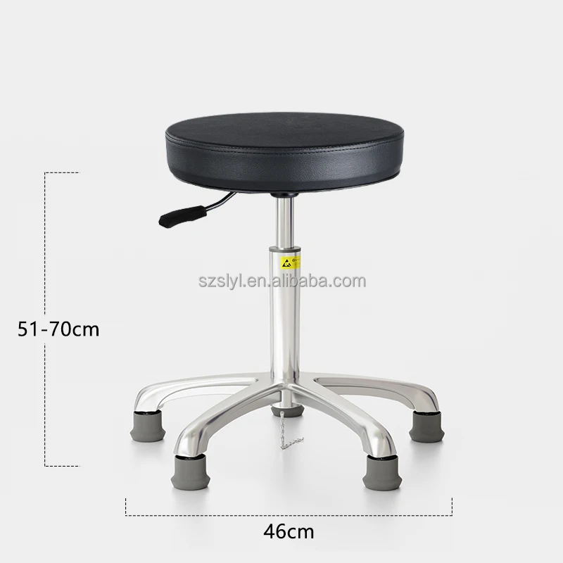 Antistatic ESD PU Leather Black Laboratory Stool PU Foam Chair