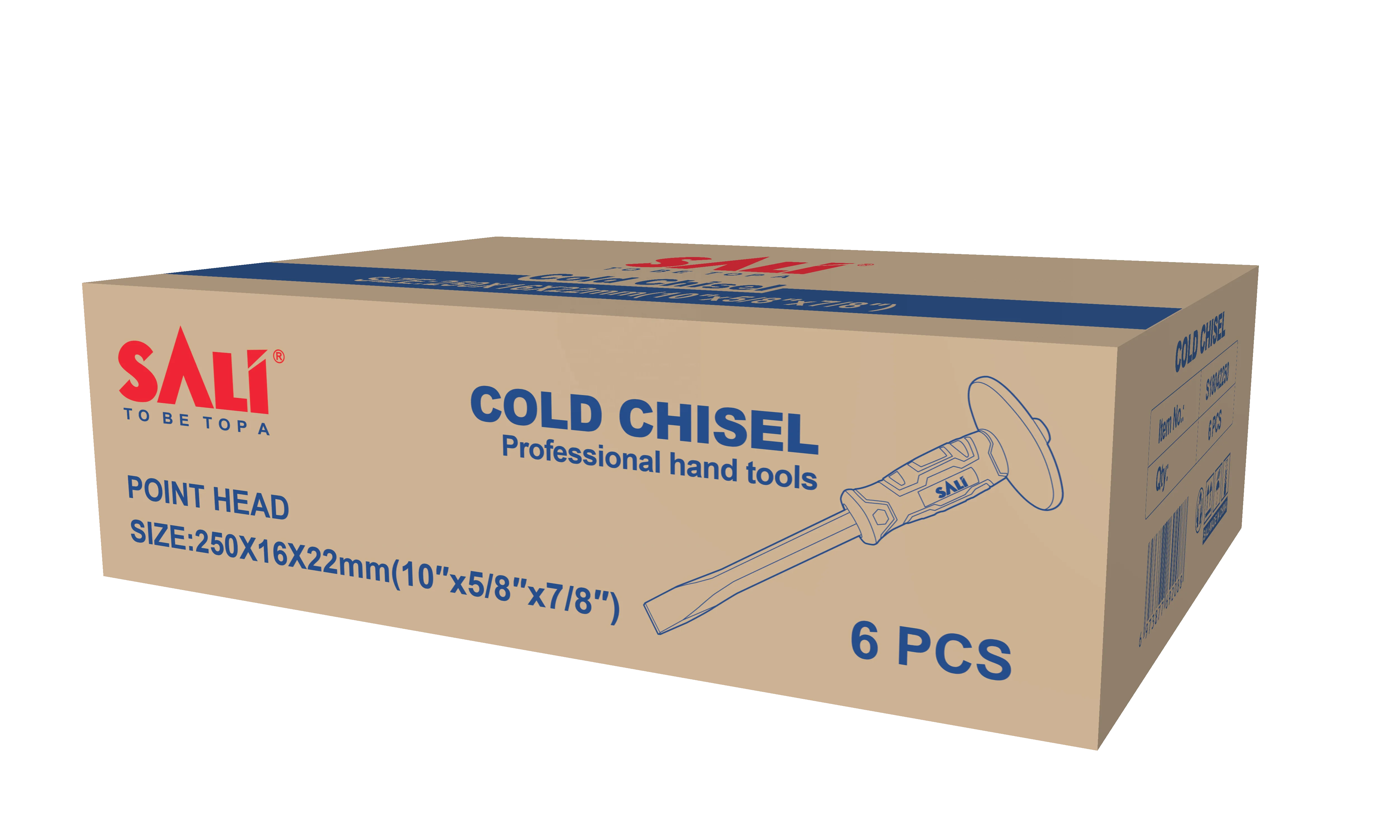 45# Steel 300*18mm ABS Shock-absorb Soft Cover Handle Flat Head Cold Chisels