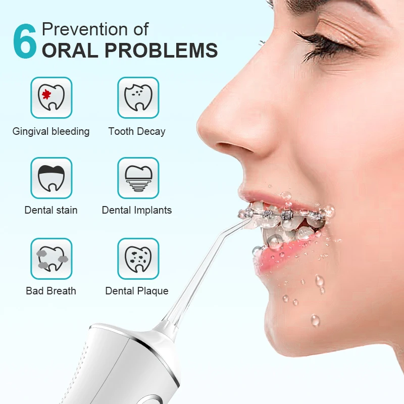 Household Portable Tooth Travel Rechargeable Wireless Teeth Oral Dental Irrigator Cordless Power Flossing Electric Water Flosser