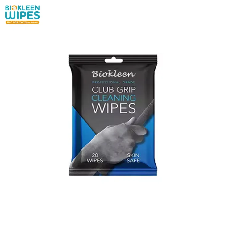 Biokleen OEM 20 Count Powerful Cleaner Removes Grime Dirt Sweat Unscented Golf Club Grip Cleaning Wipes