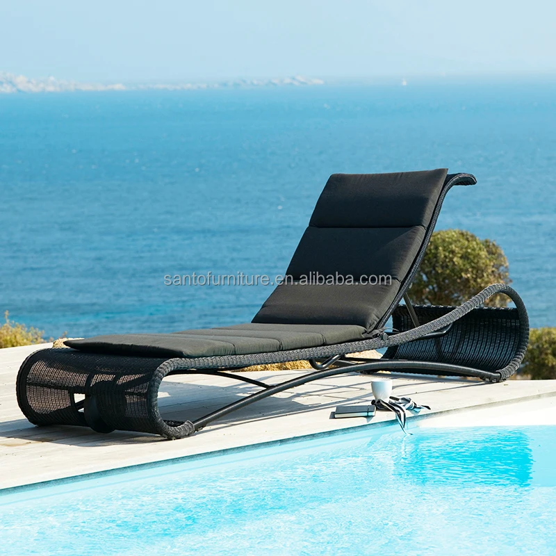 Modern Sun Pool Lounge Chairs Furniture With Ottoman Outdoor Daybed Garden Leisure Chaise Lounge