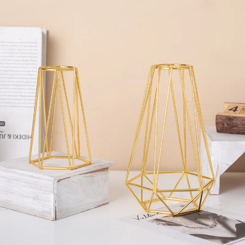 Nordic Gold-plated Floral Hydroponic Glass Flowers Decorative Art Ornaments