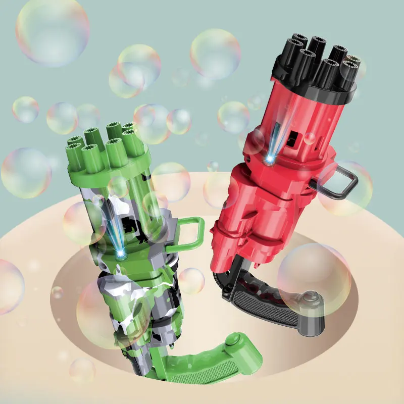 
amazon hot sell Gatling new style multicolor bubble toys with light bubble gun pistola de burbujas bubble machine gun 