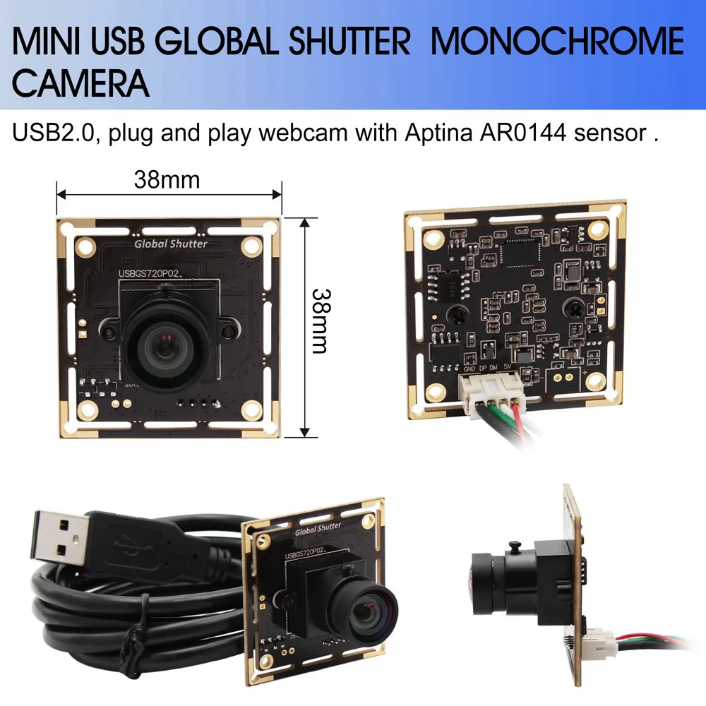 ELP Global Shutter USB Camera High Frame Rate 720P 60fps Webcam Snap without shadow Camera Module for barcode scanner