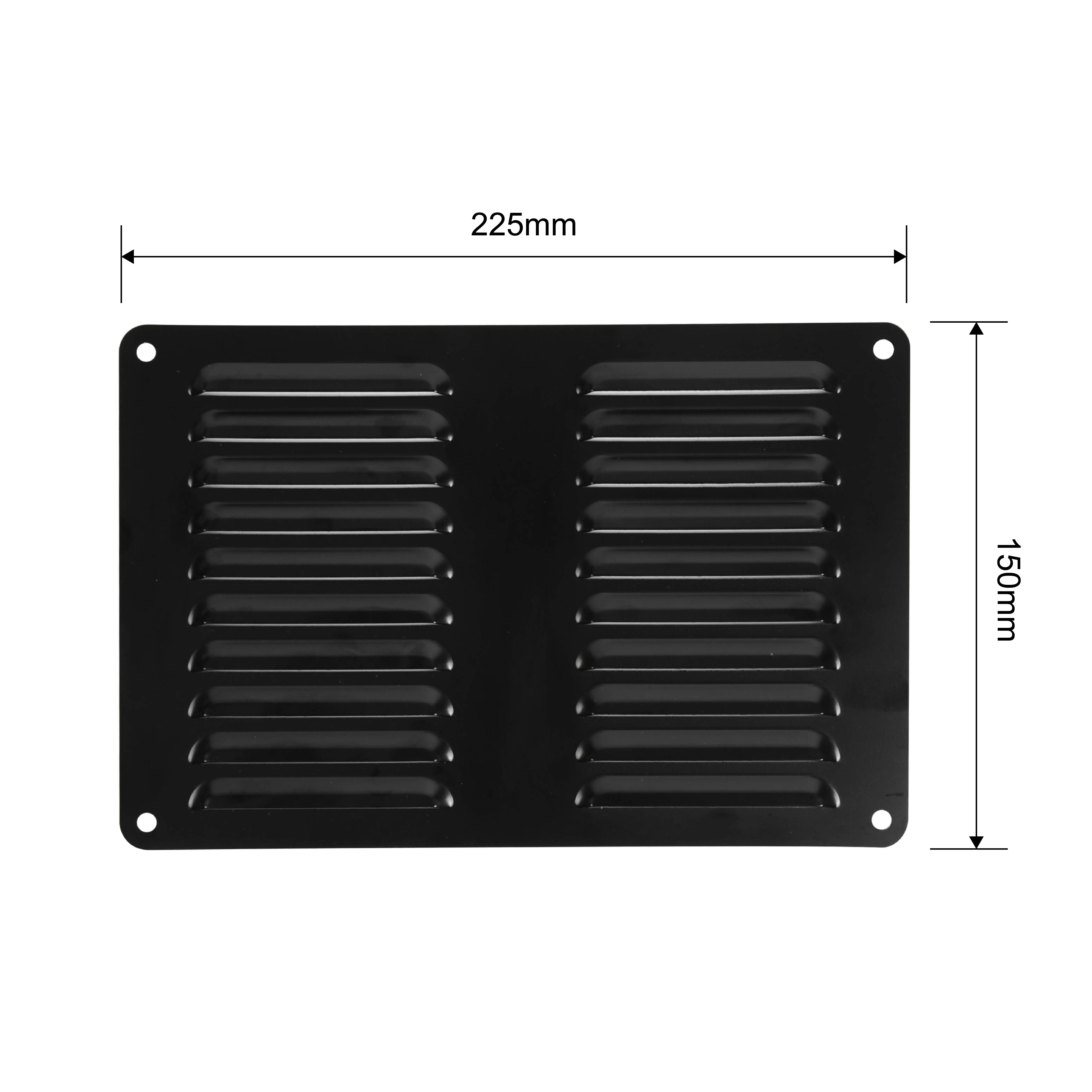 VENTILATION GRILL LOUVRE BLACK 233MM X 148MM CARAVAN RV MOTORHOME AIR VENT PARTS